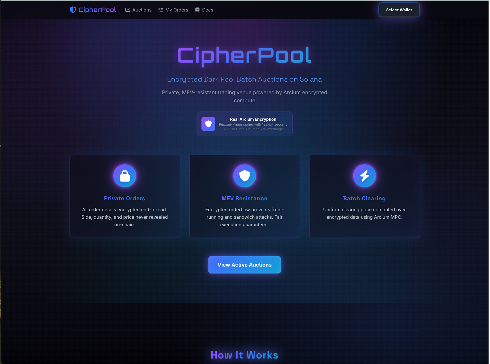 CipherPool - Encrypted Dark Pool Auctions 1